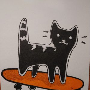 Cat on skateboard 2