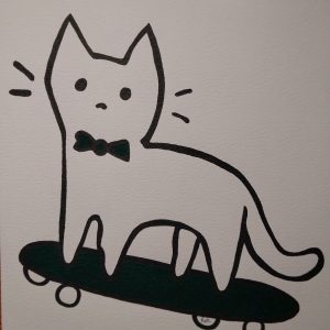 Cat on skateboard 3